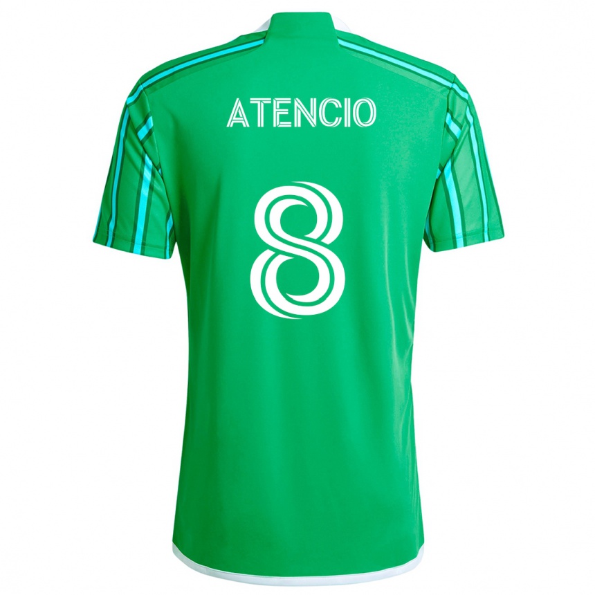 Enfant Football Maillot Josh Atencio #8 Vert Blanc Tenues Domicile 2024/25