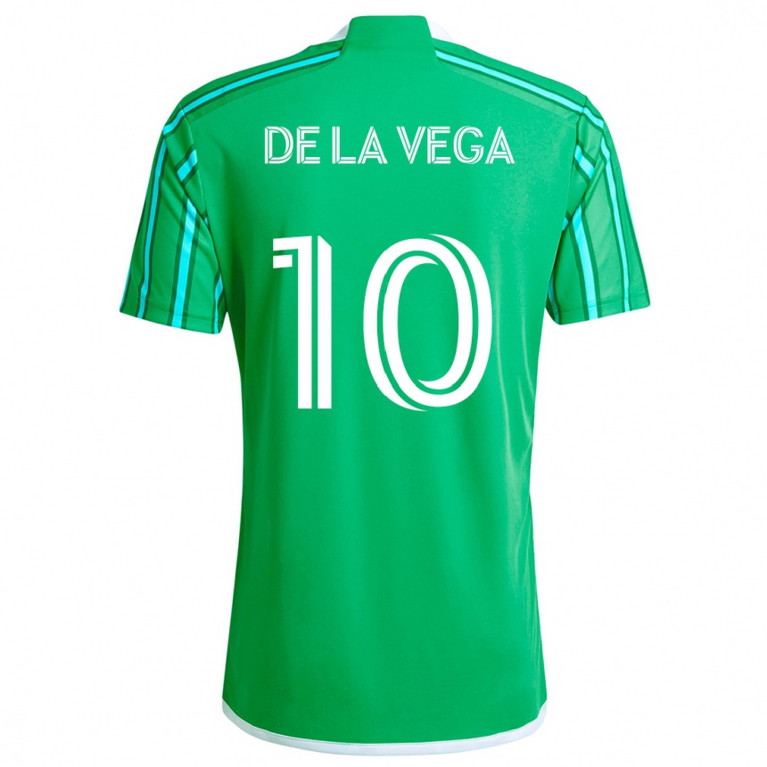 Enfant Football Maillot Pedro De La Vega #10 Vert Blanc Tenues Domicile 2024/25