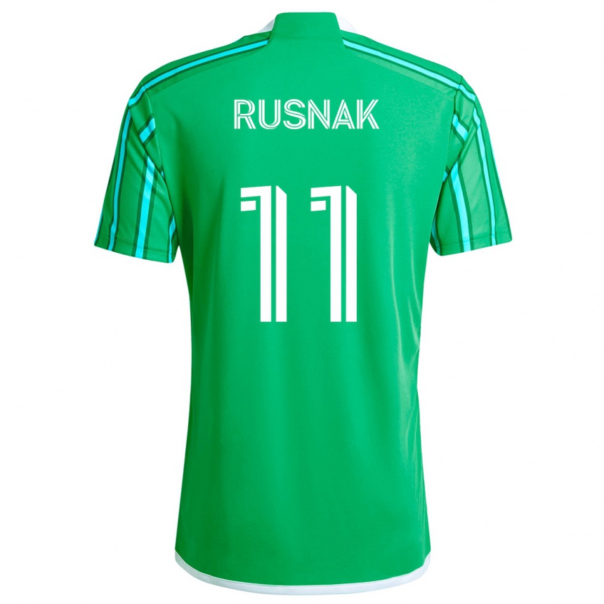 Enfant Football Maillot Albert Rusnák #11 Vert Blanc Tenues Domicile 2024/25