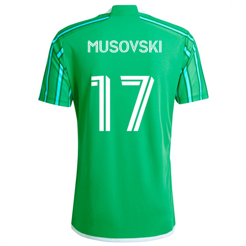 Enfant Football Maillot Danny Musovski #17 Vert Blanc Tenues Domicile 2024/25