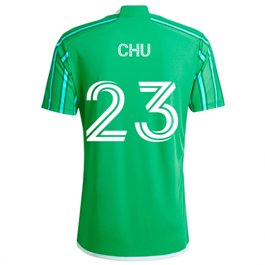 Enfant Football Maillot Léo Chú #23 Vert Blanc Tenues Domicile 2024/25