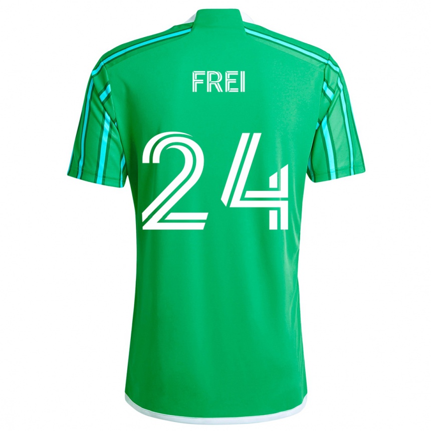 Enfant Football Maillot Stefan Frei #24 Vert Blanc Tenues Domicile 2024/25