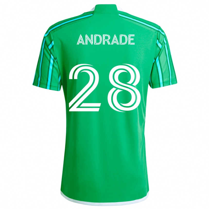 Enfant Football Maillot Yeimar Gómez Andrade #28 Vert Blanc Tenues Domicile 2024/25