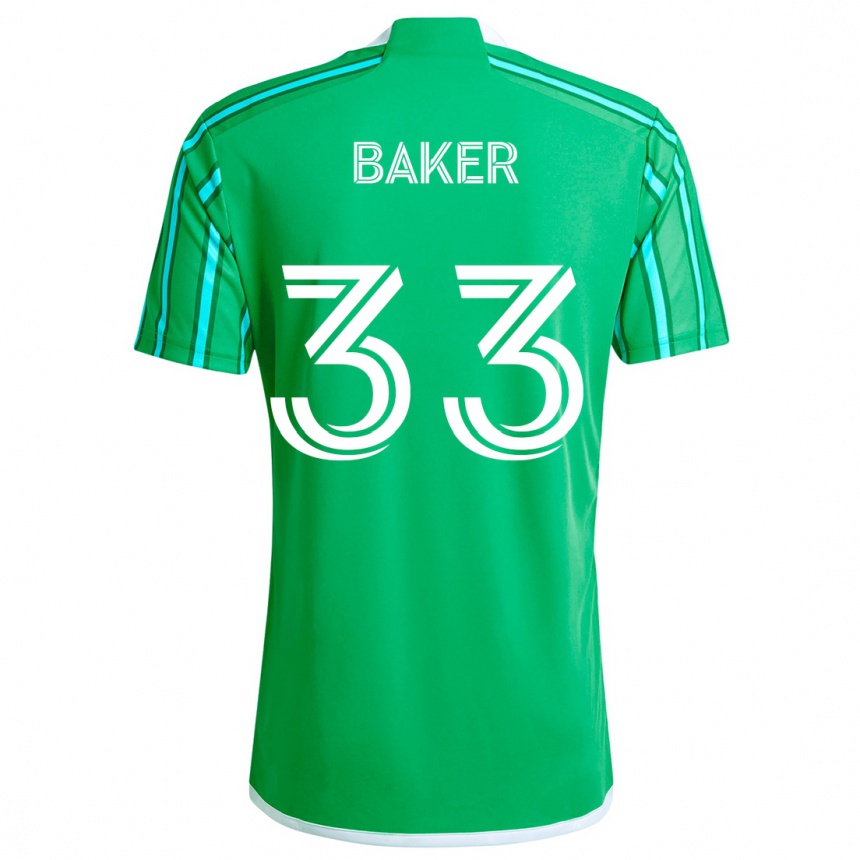 Enfant Football Maillot Cody Baker #33 Vert Blanc Tenues Domicile 2024/25