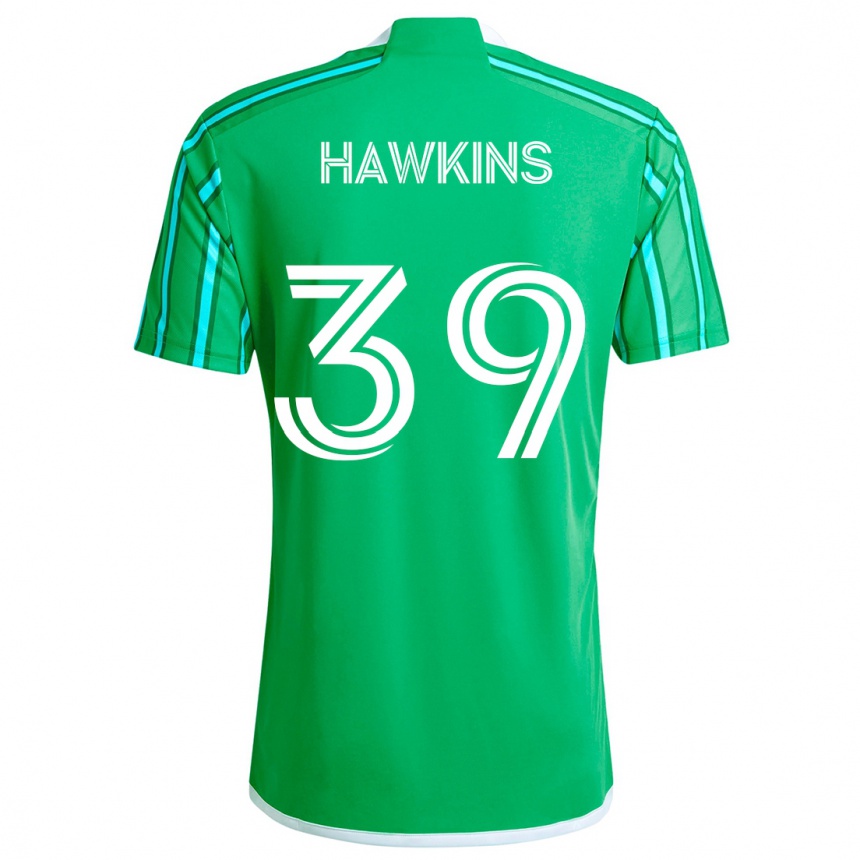 Enfant Football Maillot Stuart Hawkins #39 Vert Blanc Tenues Domicile 2024/25