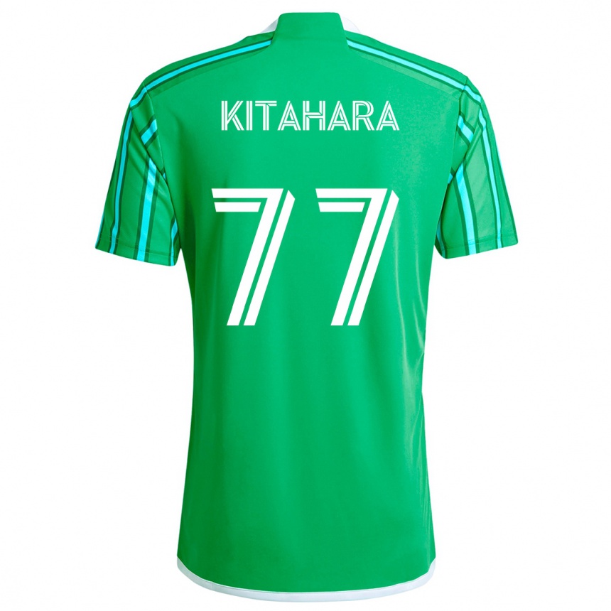 Enfant Football Maillot Sota Kitahara #77 Vert Blanc Tenues Domicile 2024/25