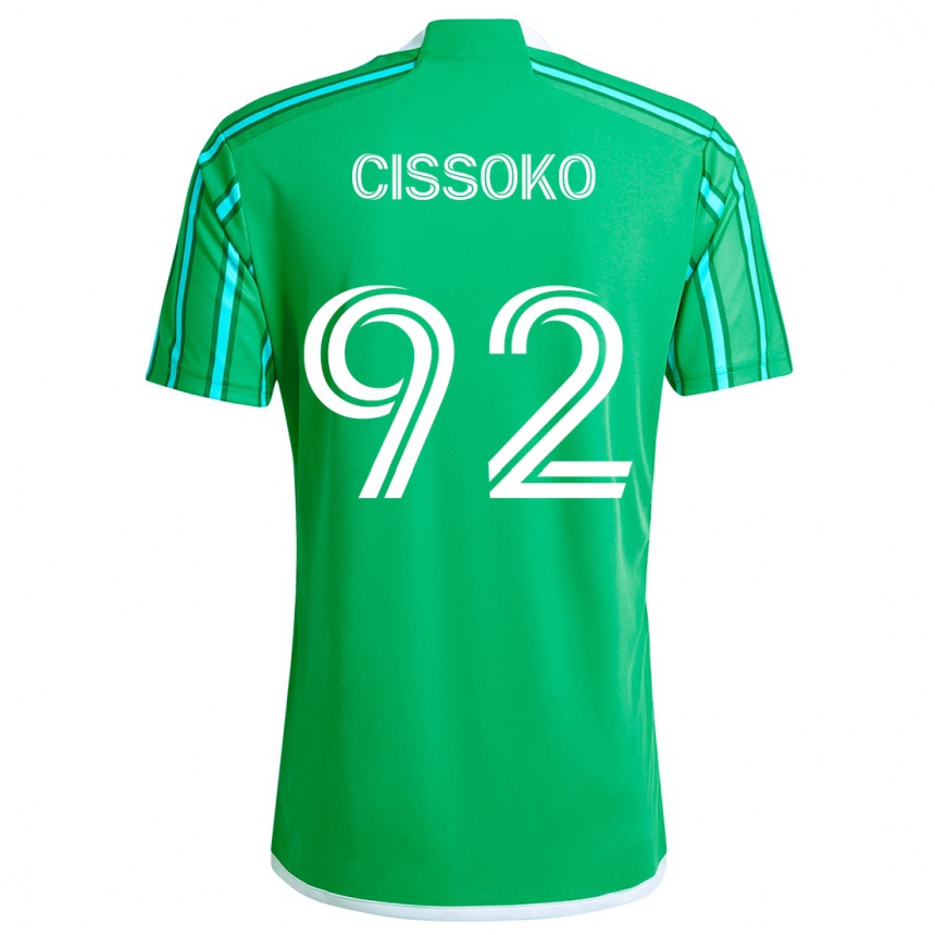 Enfant Football Maillot Abdoulaye Cissoko #92 Vert Blanc Tenues Domicile 2024/25