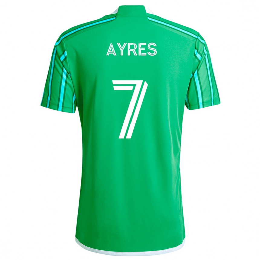 Enfant Football Maillot Melina Ayres #7 Vert Blanc Tenues Domicile 2024/25