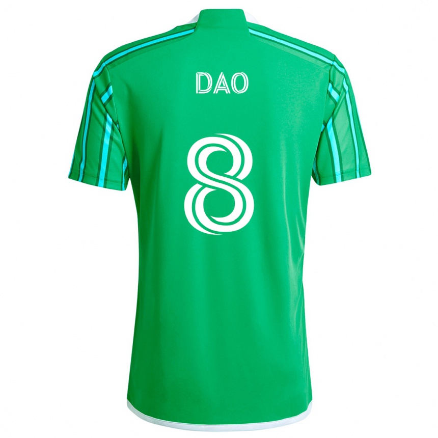 Enfant Football Maillot Kaylee Dao #8 Vert Blanc Tenues Domicile 2024/25