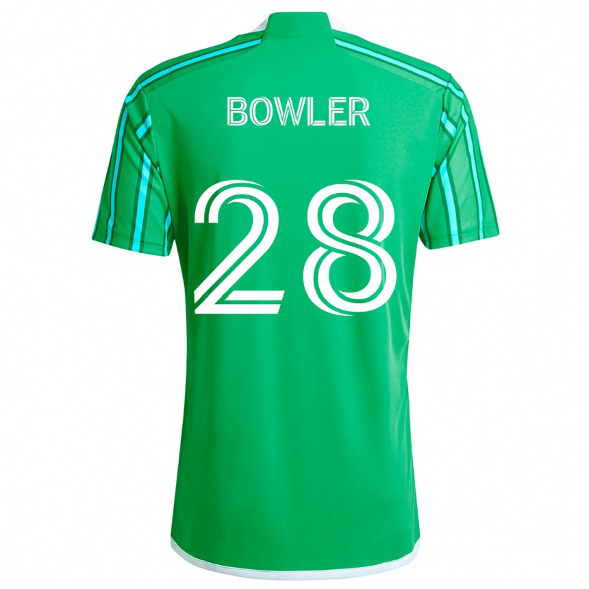 Enfant Football Maillot Rachel Bowler #28 Vert Blanc Tenues Domicile 2024/25