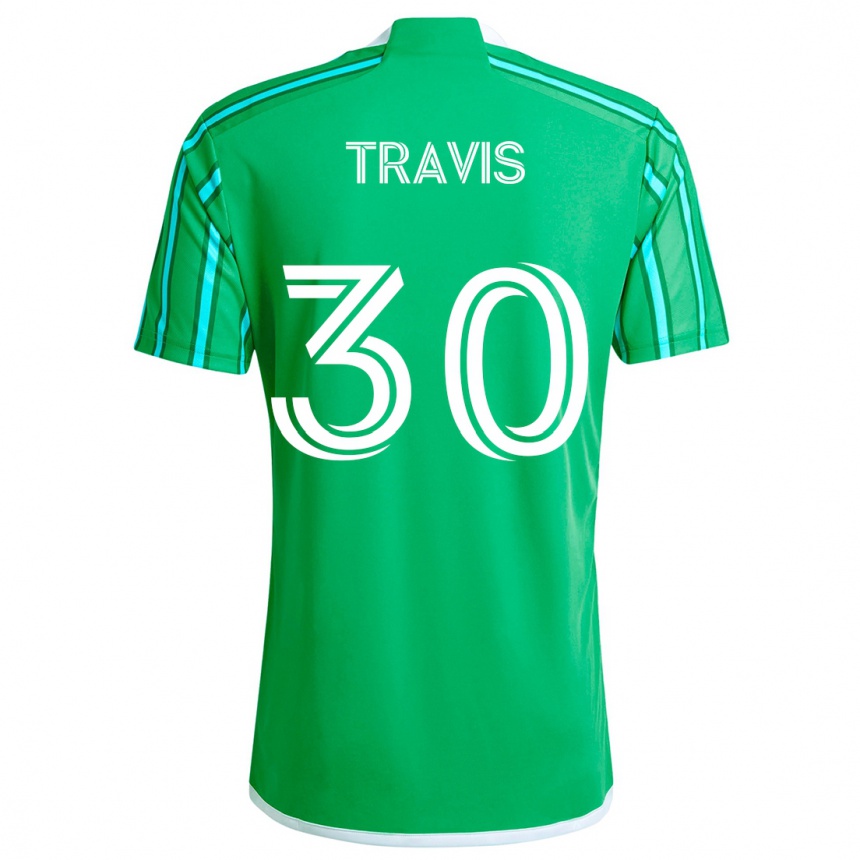 Enfant Football Maillot Riley Travis #30 Vert Blanc Tenues Domicile 2024/25