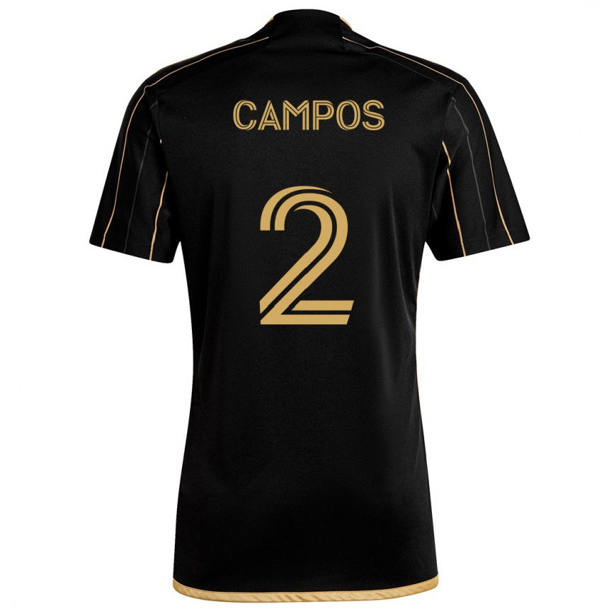 Enfant Football Maillot Omar Campos #2 Or Noir Tenues Domicile 2024/25