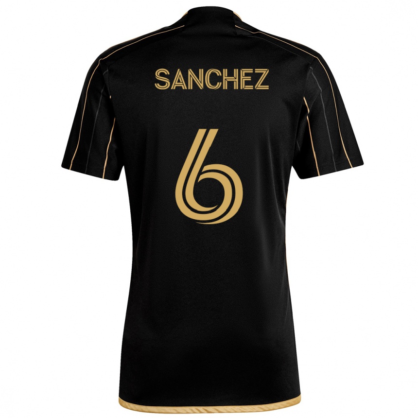 Enfant Football Maillot Ilie Sánchez #6 Or Noir Tenues Domicile 2024/25