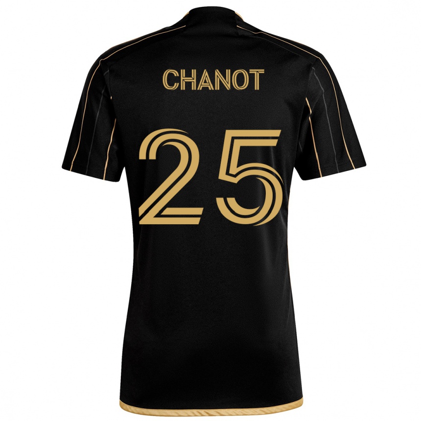 Enfant Football Maillot Maxime Chanot #25 Or Noir Tenues Domicile 2024/25