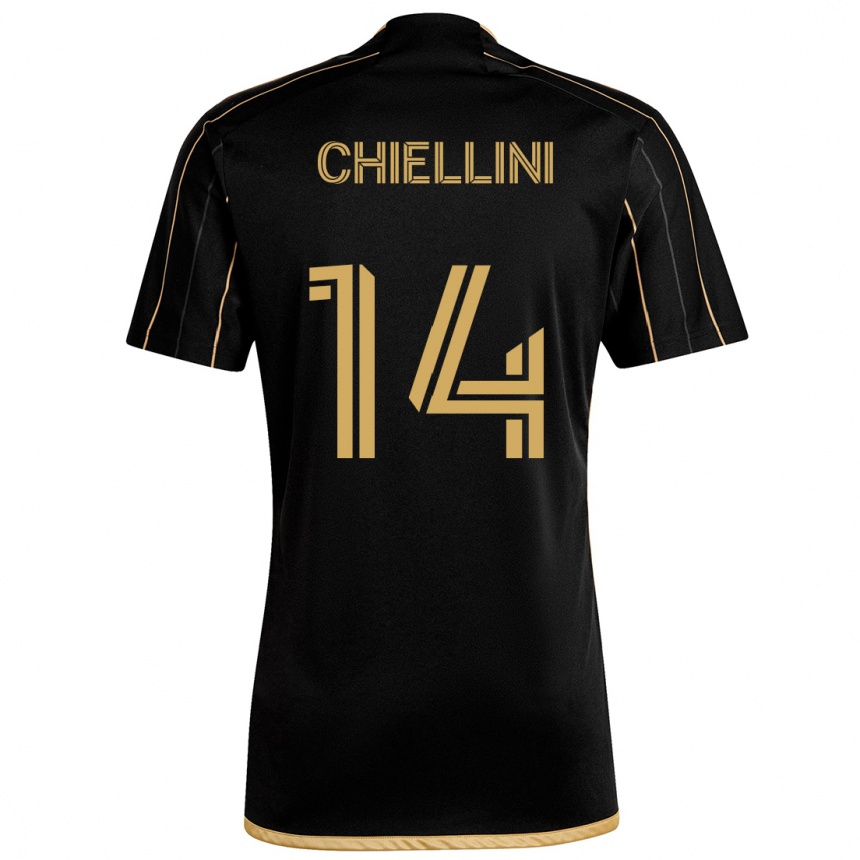 Enfant Football Maillot Giorgio Chiellini #14 Or Noir Tenues Domicile 2024/25