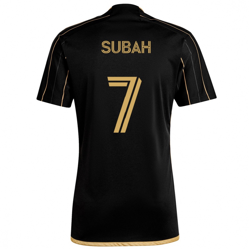 Enfant Football Maillot Yekeson Subah #7 Or Noir Tenues Domicile 2024/25