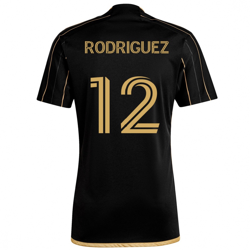 Enfant Football Maillot Jeremi Rodríguez #12 Or Noir Tenues Domicile 2024/25