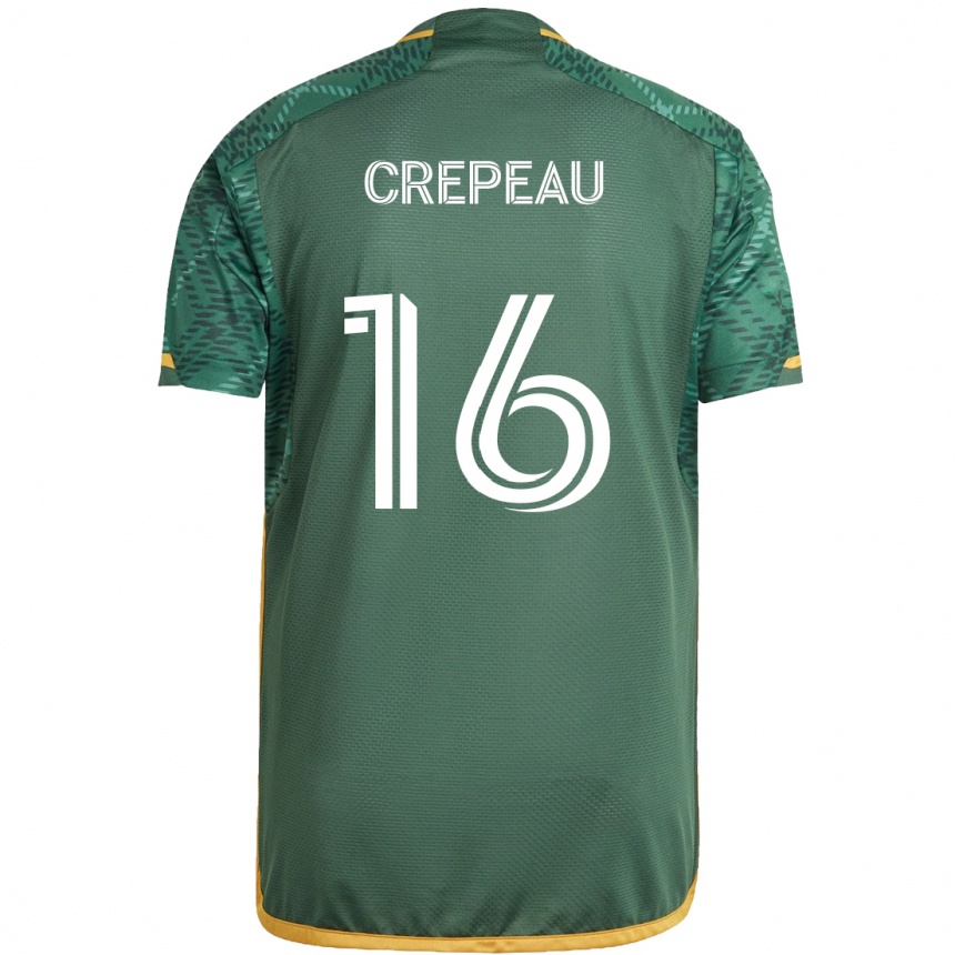 Enfant Football Maillot Maxime Crépeau #16 Vert Orange Tenues Domicile 2024/25