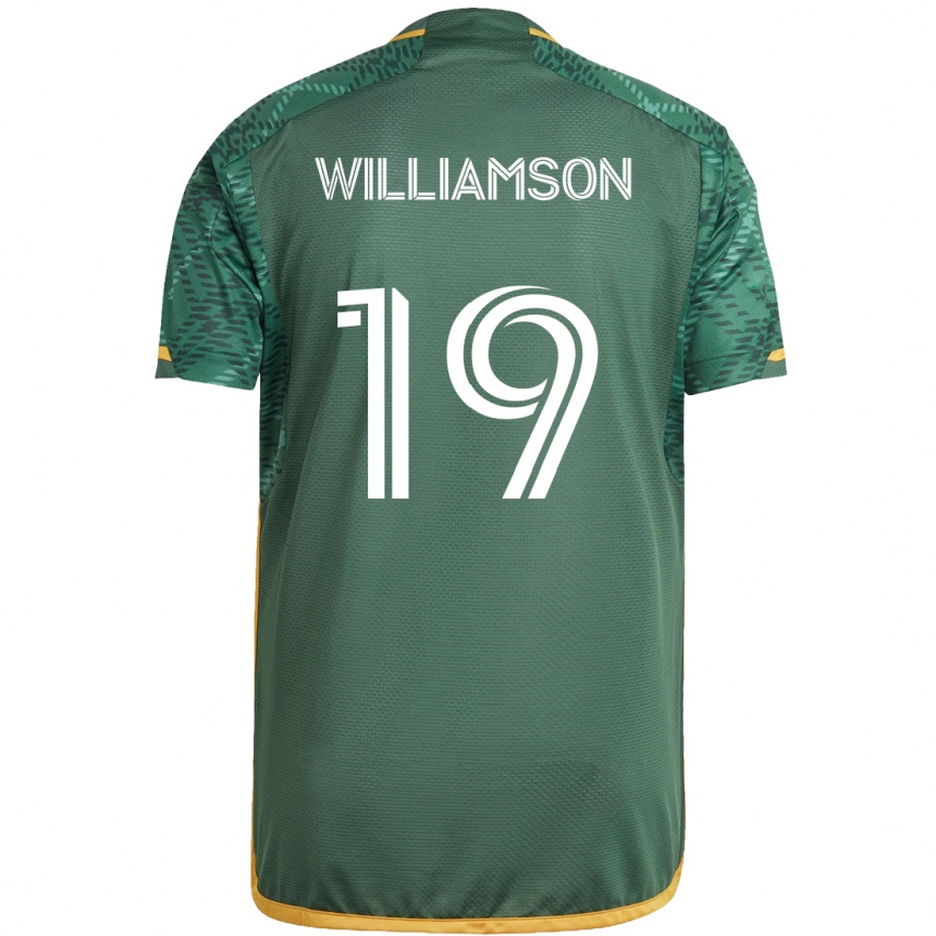 Enfant Football Maillot Eryk Williamson #19 Vert Orange Tenues Domicile 2024/25