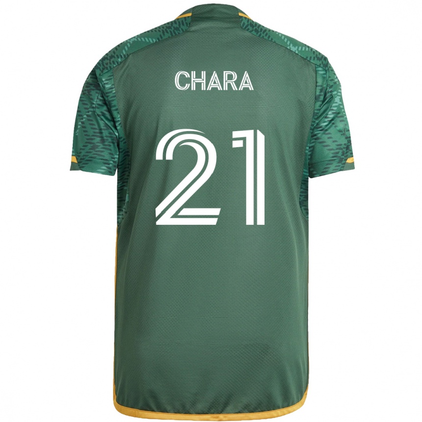 Enfant Football Maillot Diego Chará #21 Vert Orange Tenues Domicile 2024/25