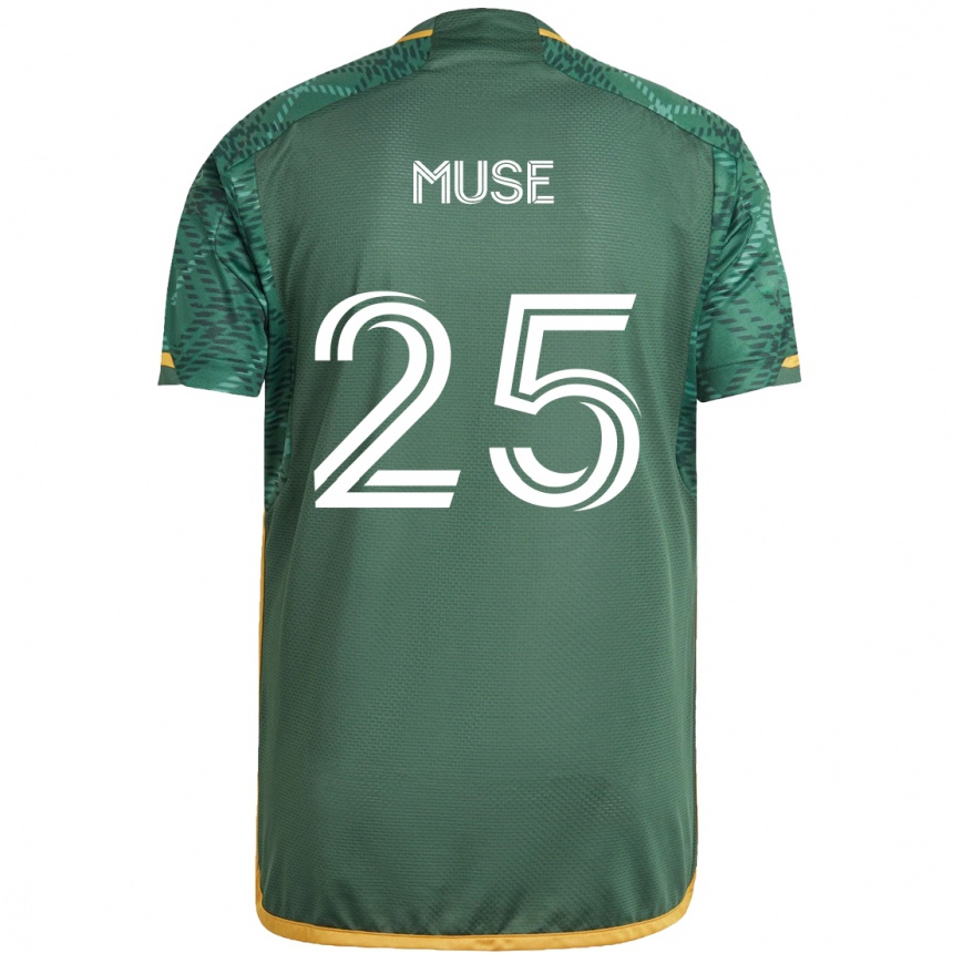 Enfant Football Maillot Trey Muse #25 Vert Orange Tenues Domicile 2024/25