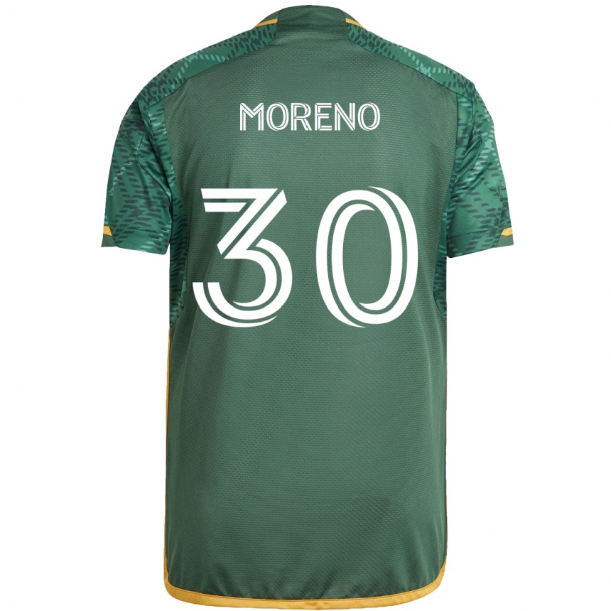 Enfant Football Maillot Santiago Moreno #30 Vert Orange Tenues Domicile 2024/25