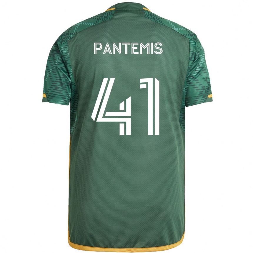 Enfant Football Maillot James Pantemis #41 Vert Orange Tenues Domicile 2024/25