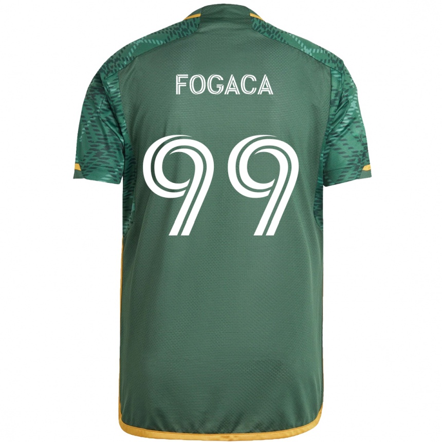 Enfant Football Maillot Nathan Fogaça #99 Vert Orange Tenues Domicile 2024/25