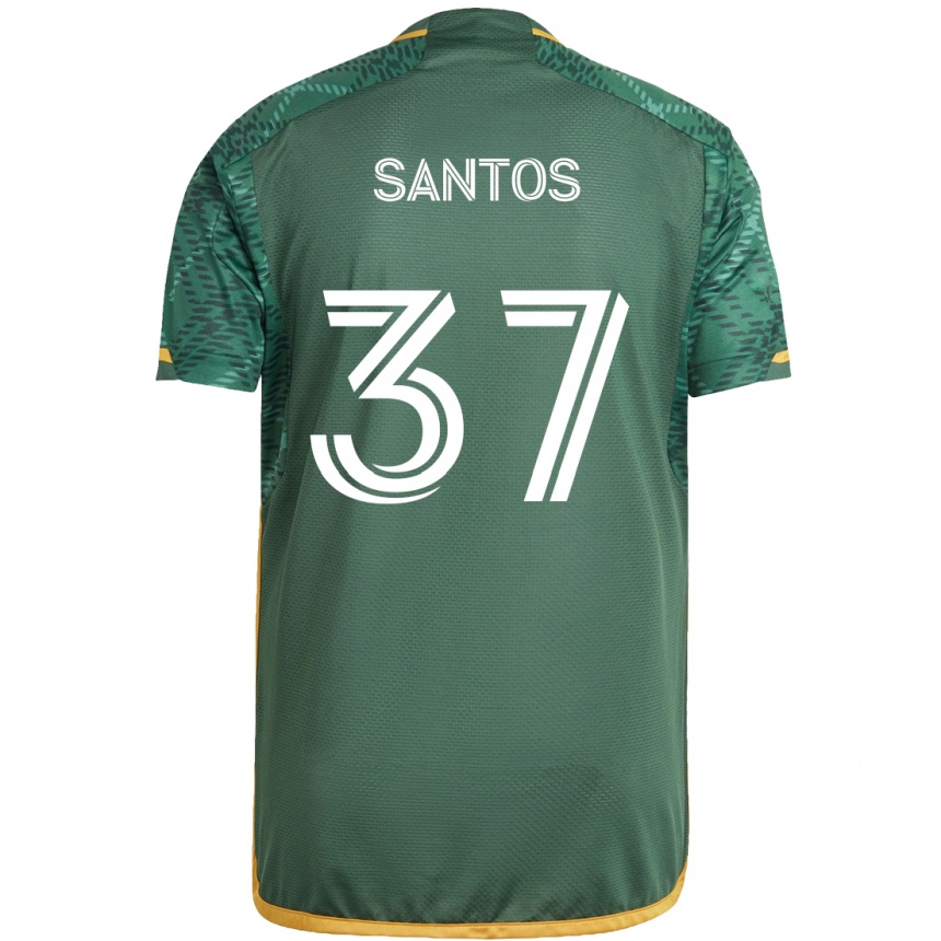 Enfant Football Maillot Noah Santos #37 Vert Orange Tenues Domicile 2024/25