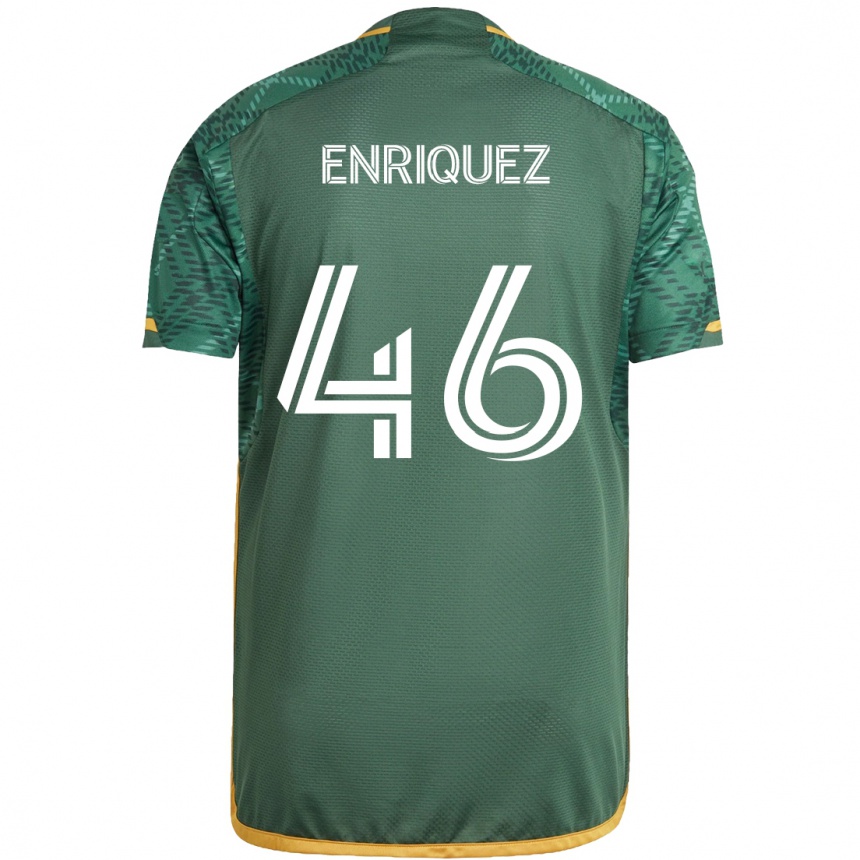 Enfant Football Maillot Victor Enriquez #46 Vert Orange Tenues Domicile 2024/25