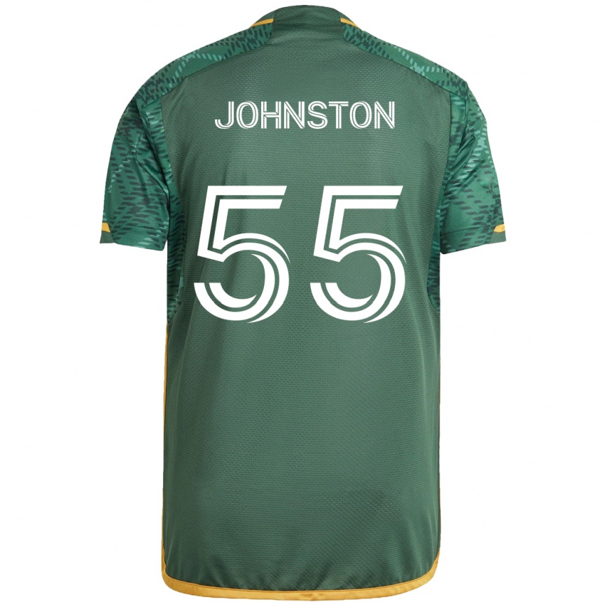 Enfant Football Maillot Malcolm Johnston #55 Vert Orange Tenues Domicile 2024/25