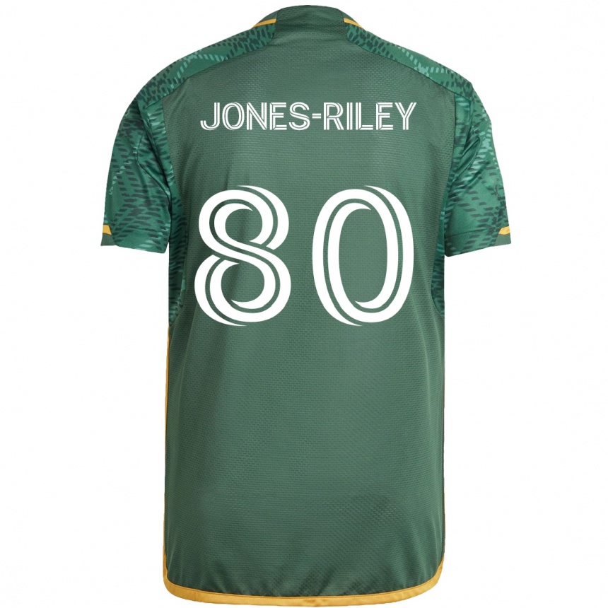 Enfant Football Maillot Jaden Jones-Riley #80 Vert Orange Tenues Domicile 2024/25