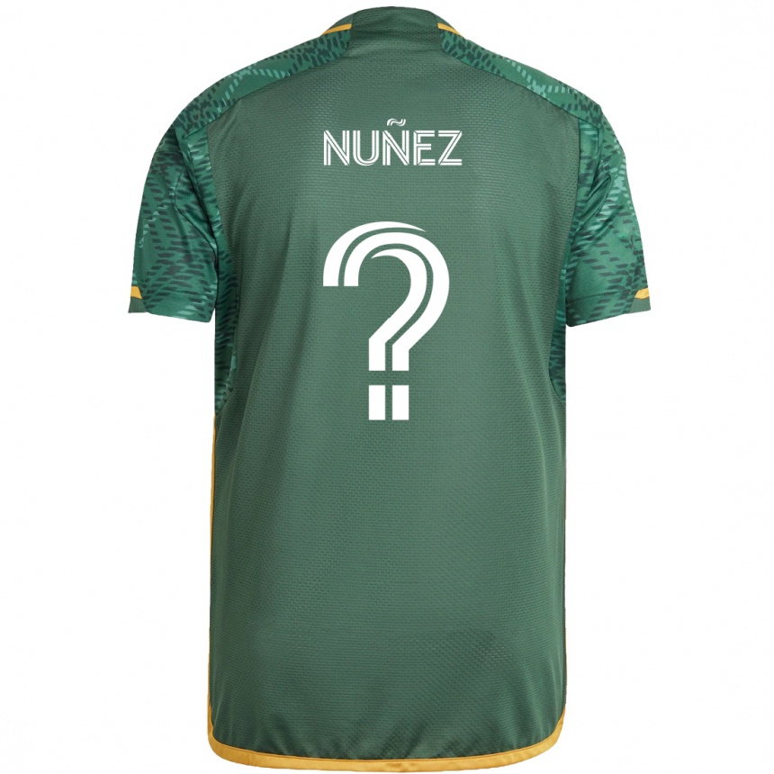 Enfant Football Maillot Daniel Nuñez #0 Vert Orange Tenues Domicile 2024/25