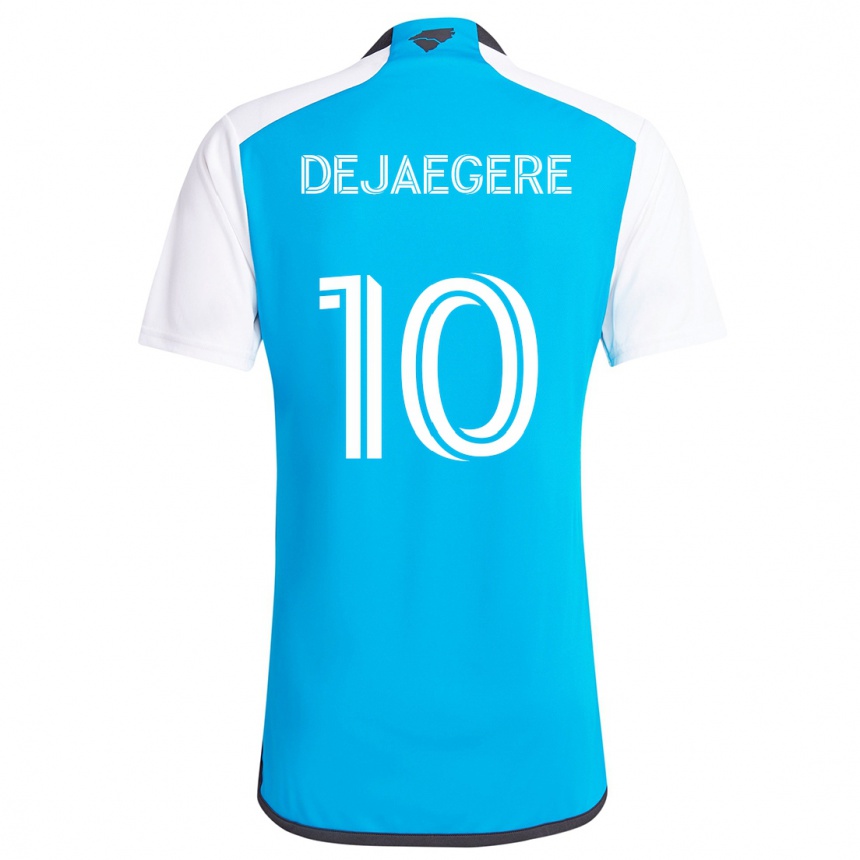 Enfant Football Maillot Brecht Dejaegere #10 Bleu Blanc Tenues Domicile 2024/25