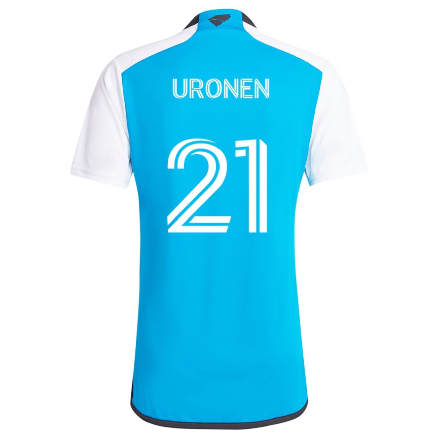 Enfant Football Maillot Jere Uronen #21 Bleu Blanc Tenues Domicile 2024/25