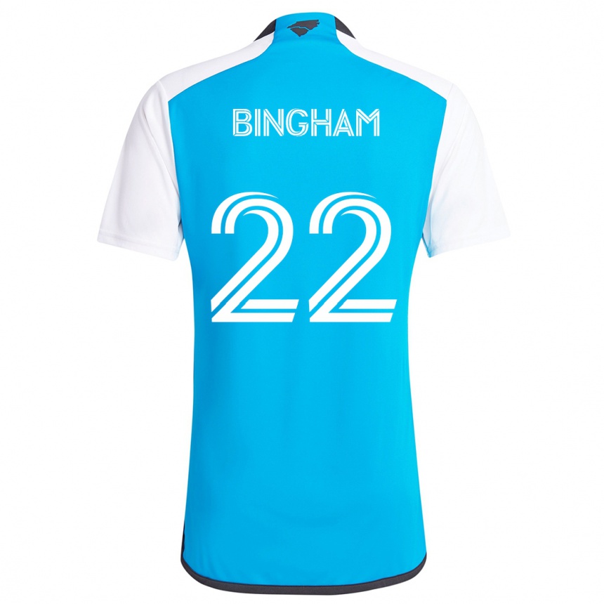 Enfant Football Maillot David Bingham #22 Bleu Blanc Tenues Domicile 2024/25