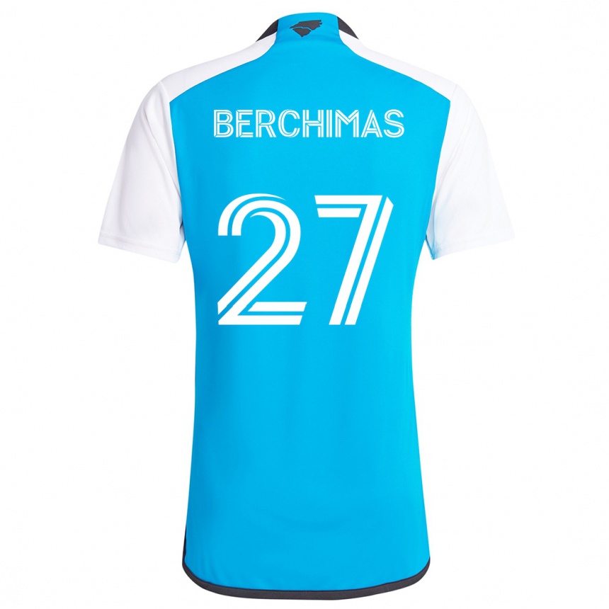 Enfant Football Maillot Nimfasha Berchimas #27 Bleu Blanc Tenues Domicile 2024/25