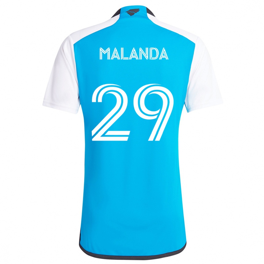 Enfant Football Maillot Adilson Malanda #29 Bleu Blanc Tenues Domicile 2024/25