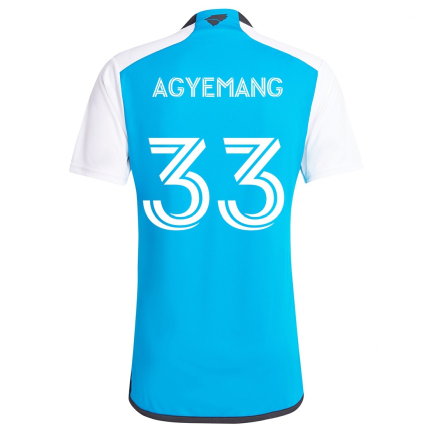 Enfant Football Maillot Patrick Agyemang #33 Bleu Blanc Tenues Domicile 2024/25