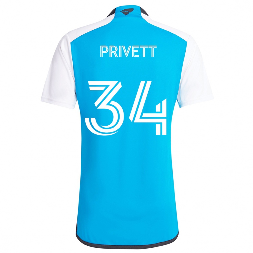 Enfant Football Maillot Andrew Privett #34 Bleu Blanc Tenues Domicile 2024/25