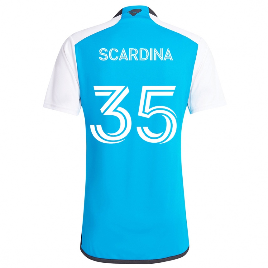 Enfant Football Maillot Nick Scardina #35 Bleu Blanc Tenues Domicile 2024/25