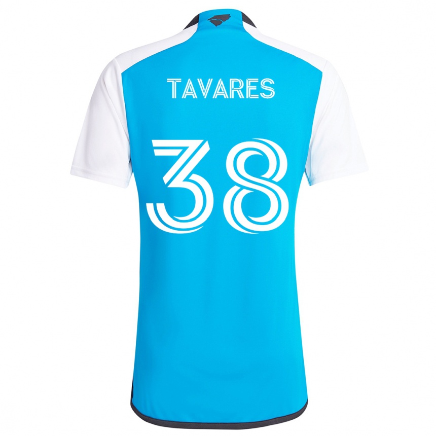 Enfant Football Maillot Iuri Tavares #38 Bleu Blanc Tenues Domicile 2024/25