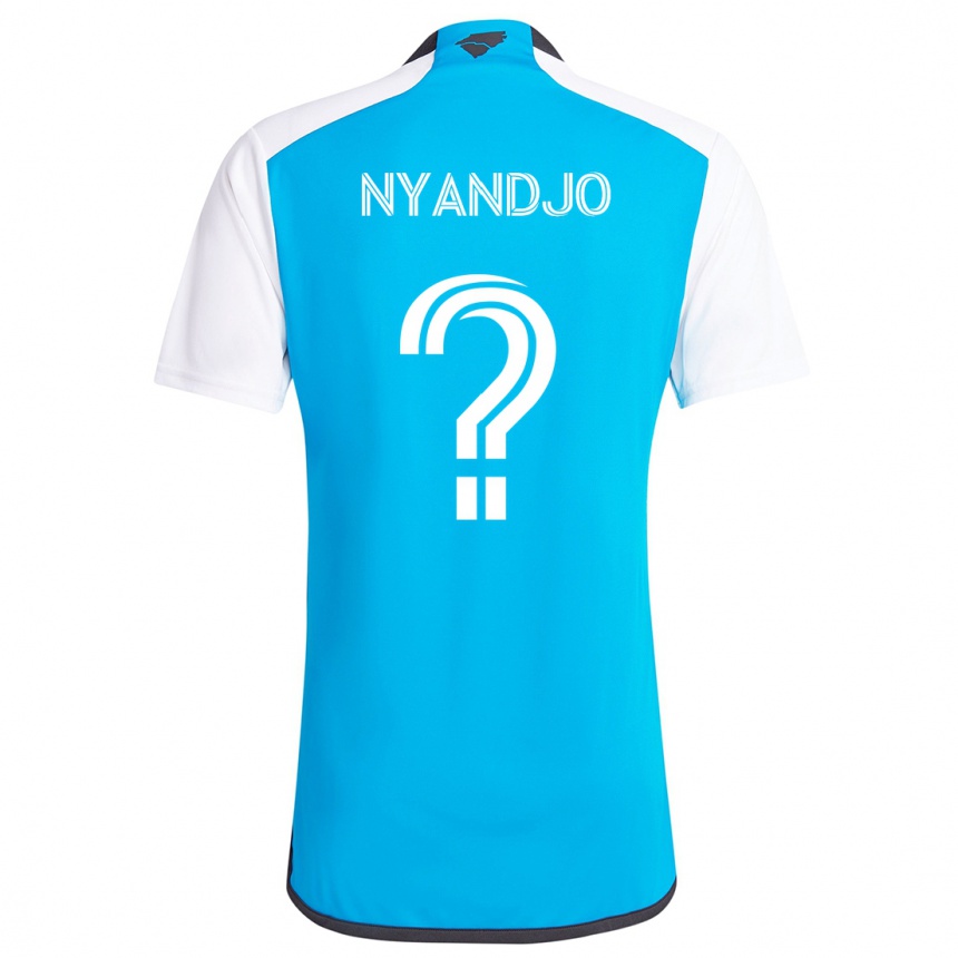 Enfant Football Maillot James Nyandjo #0 Bleu Blanc Tenues Domicile 2024/25