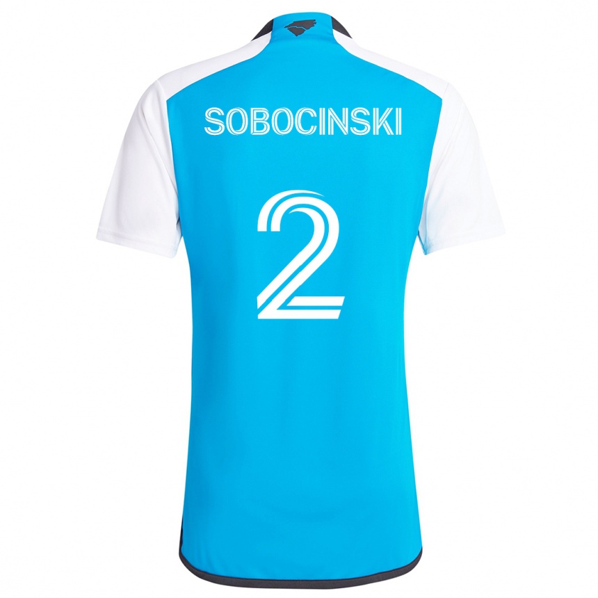 Enfant Football Maillot Jan Sobocinski #2 Bleu Blanc Tenues Domicile 2024/25