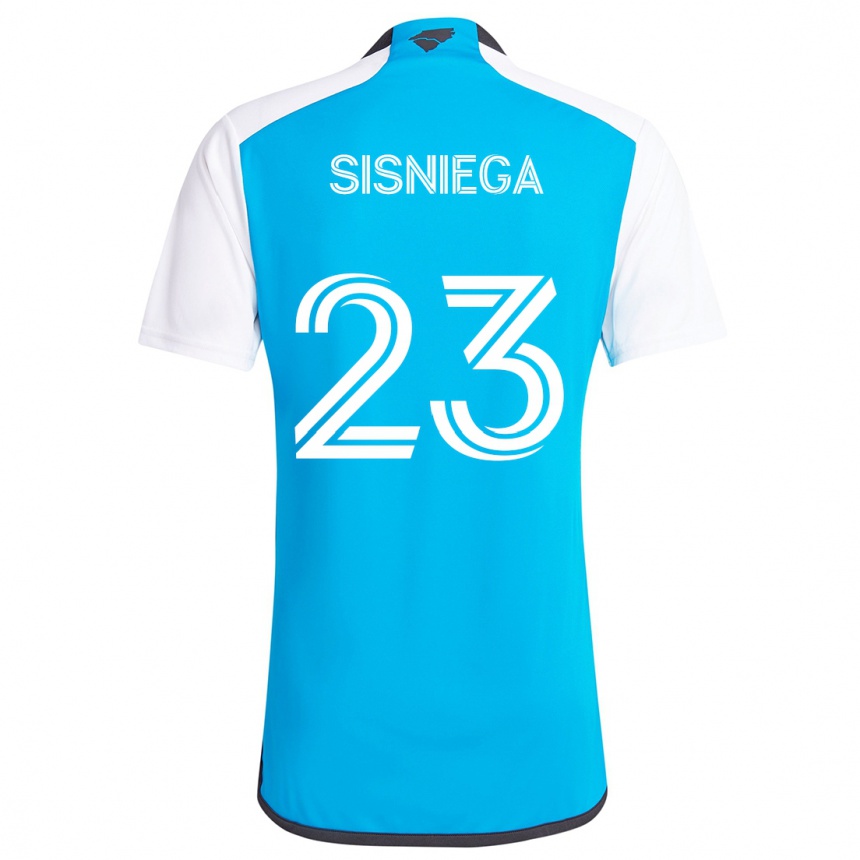 Enfant Football Maillot Pablo Sisniega #23 Bleu Blanc Tenues Domicile 2024/25