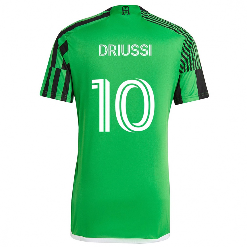 Enfant Football Maillot Sebastián Driussi #10 Vert Noir Tenues Domicile 2024/25