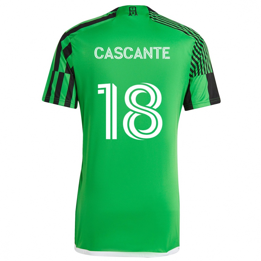 Enfant Football Maillot Julio Cascante #18 Vert Noir Tenues Domicile 2024/25