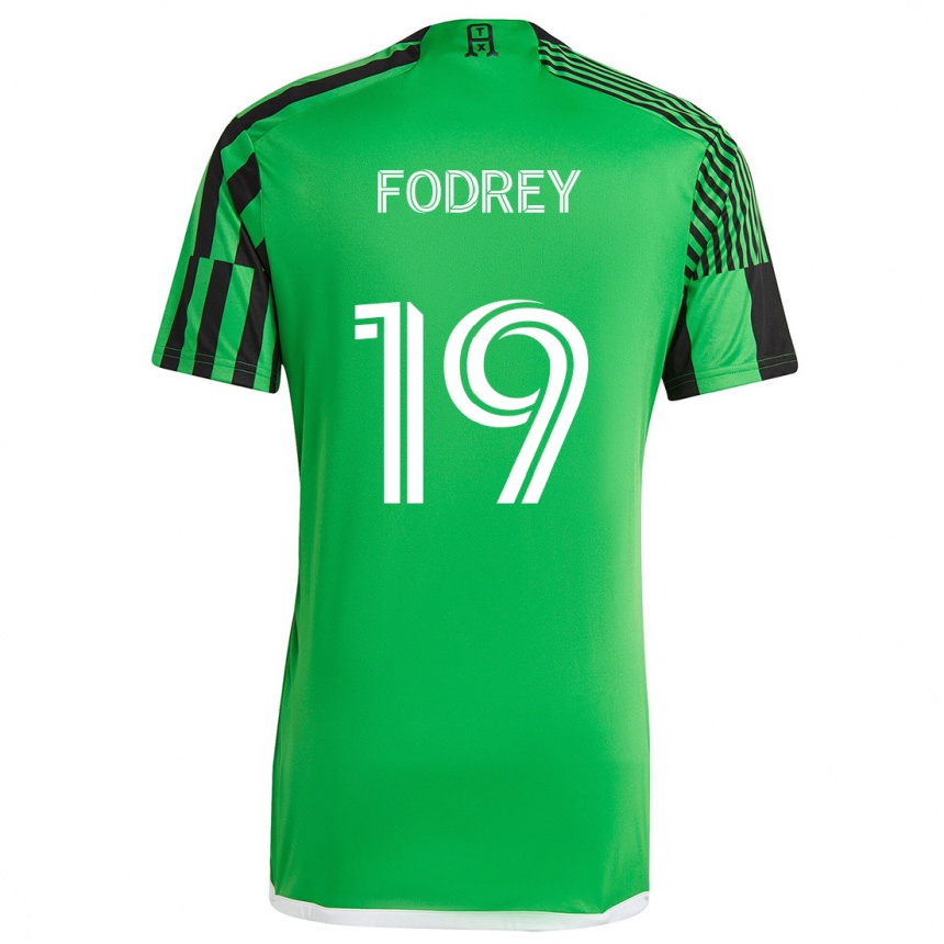 Enfant Football Maillot Cj Fodrey #19 Vert Noir Tenues Domicile 2024/25