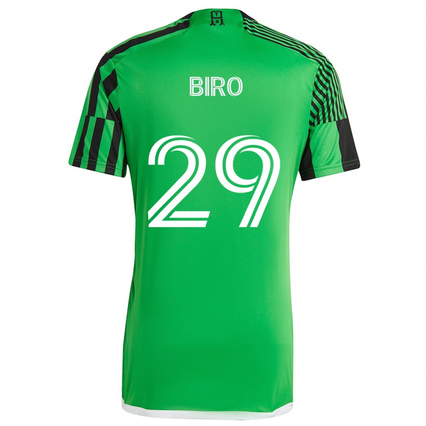 Enfant Football Maillot Guilherme Biro #29 Vert Noir Tenues Domicile 2024/25