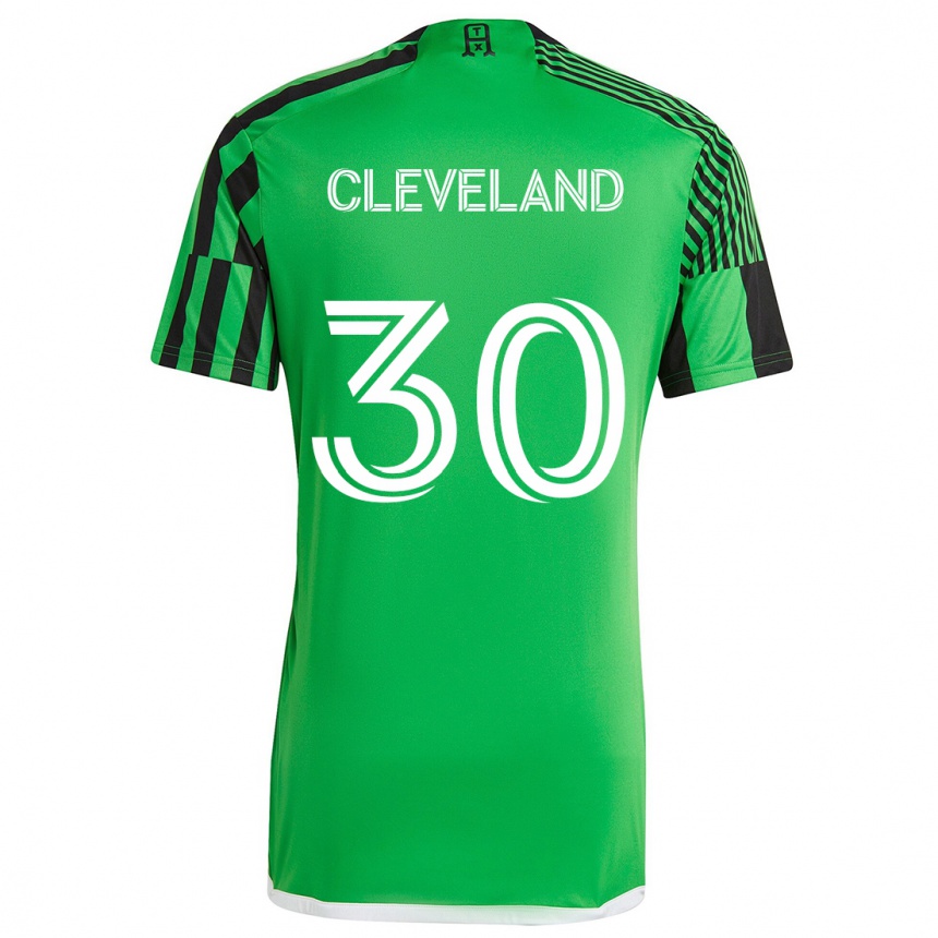 Enfant Football Maillot Stefan Cleveland #30 Vert Noir Tenues Domicile 2024/25